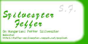 szilveszter feffer business card